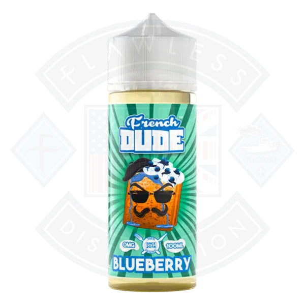 Vape Juice French Dude - Blueberry 0mg 100ml Shortfill