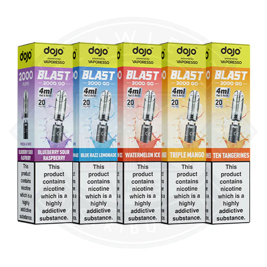 Vaporesso  DOJO BLAST 2000 GO Transparent POD (20mg）