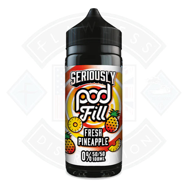 Doozy Vape Seriously Pod Fill - Fresh Pineapple 0mg 100ml Shortfill