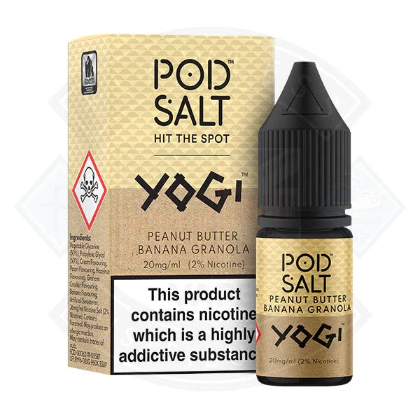 Pod Salt Yogi Peanut Butter Banana Granola Fusion Series 11mg 10ml E-Liquid