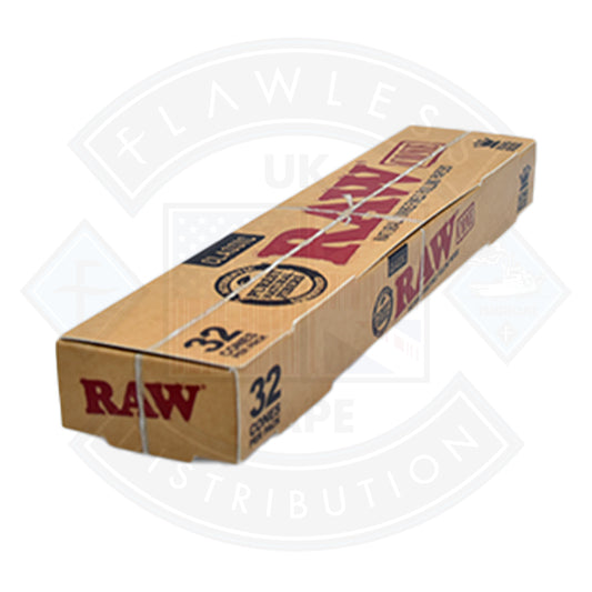RAW CONE Natural Unrefined Rolling Papers (32 cones per pack)