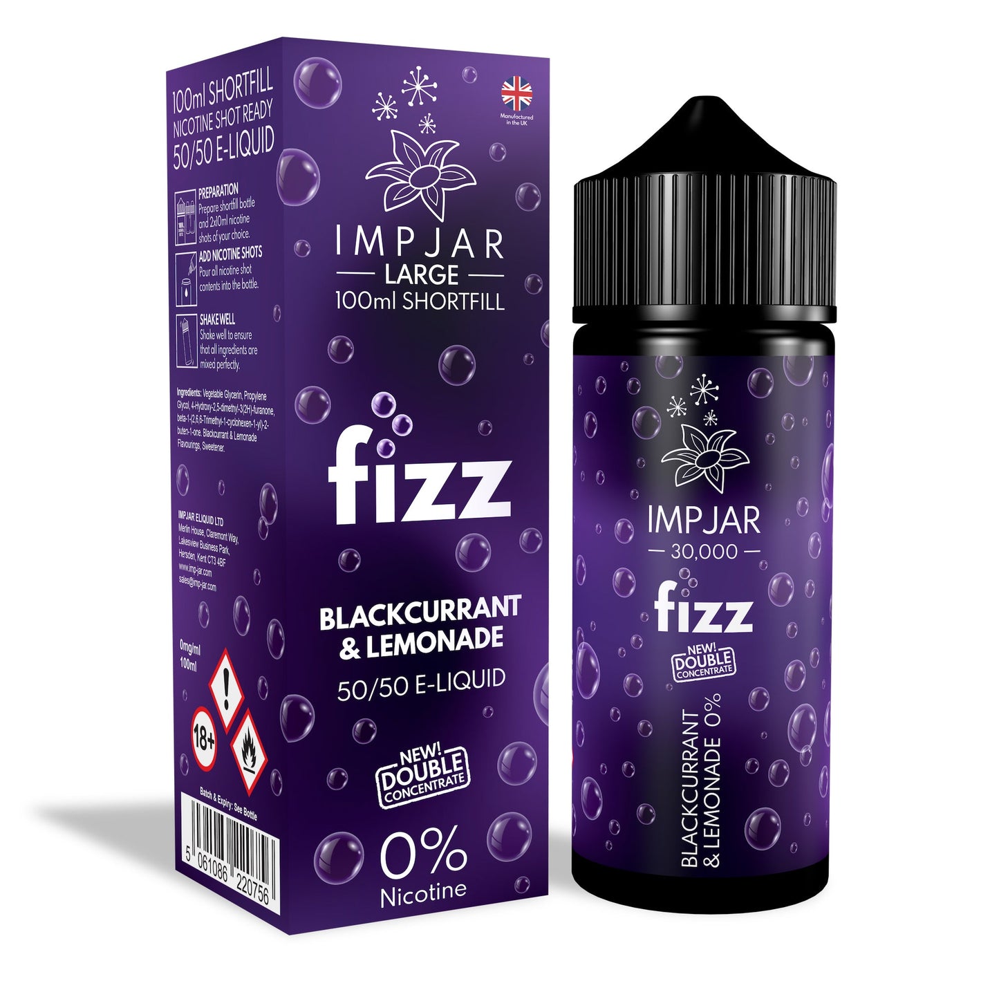 IMP JAR Large - 0mg 100ml Shortfill  - DOUBLE CONCENTRATE