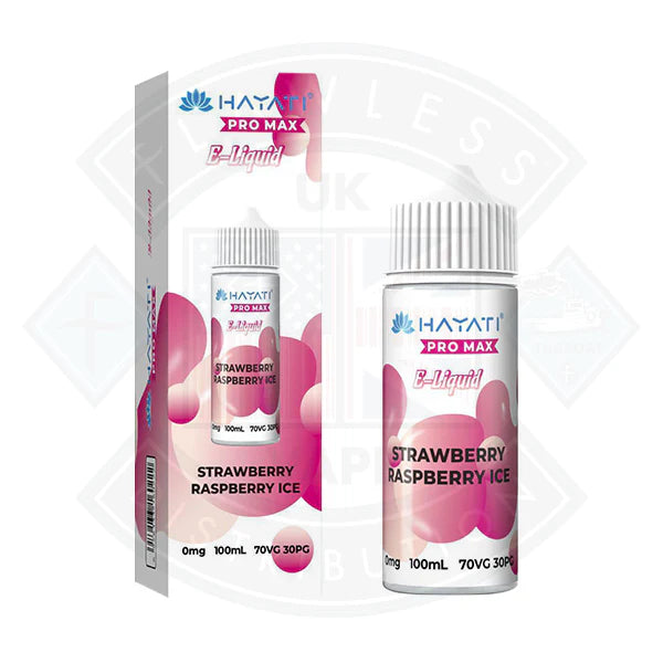 Hayati Pro Max 50/50 - Strawberry Raspberry Ice 0mg 100ml Shortfill