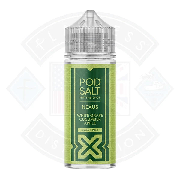 Pod Salt Nexus White Grape Cucumber Apple 0mg 100ml Shortfill