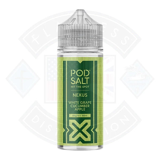 Pod Salt Nexus White Grape Cucumber Apple 0mg 100ml Shortfill