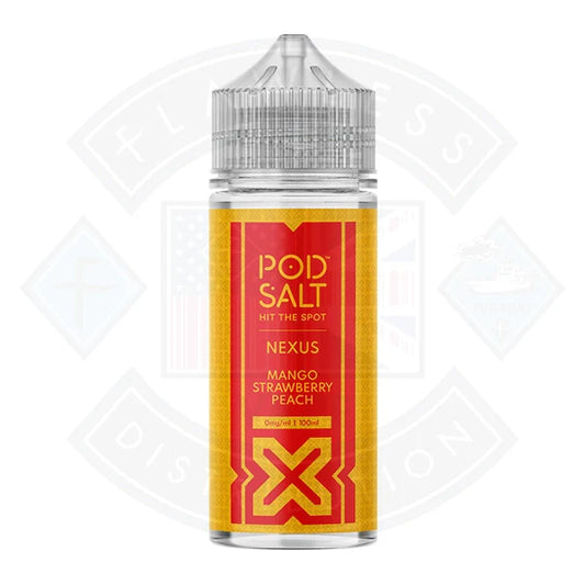 Pod Salt Nexus Mango Strawberry Peach 0mg 100ml Shortfill