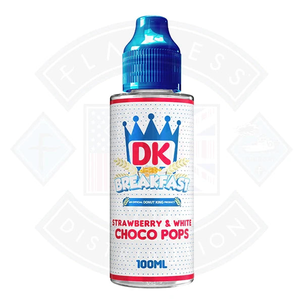 Donut King Breakfast  - Strawberry and White Choco Pops 0mg 100ml Shortfill