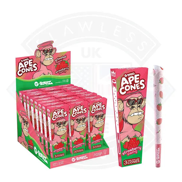 G-ROLLZ Ape Cones - 24 Per Box - 3 Cones Per Pack - Pop Activated Flavoured Filter