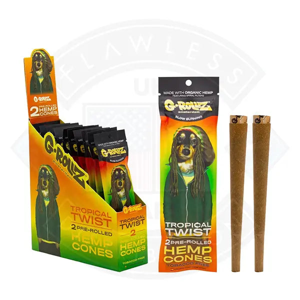 G-ROLLZ Pre-Rolled Hemp Cones - 12 Packs Per Box - 2 Cones Per Pack